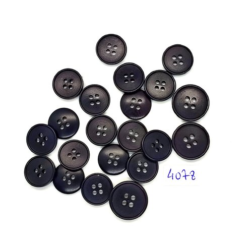 21 boutons en résine noir - 15mm et 18mm - tr4078
