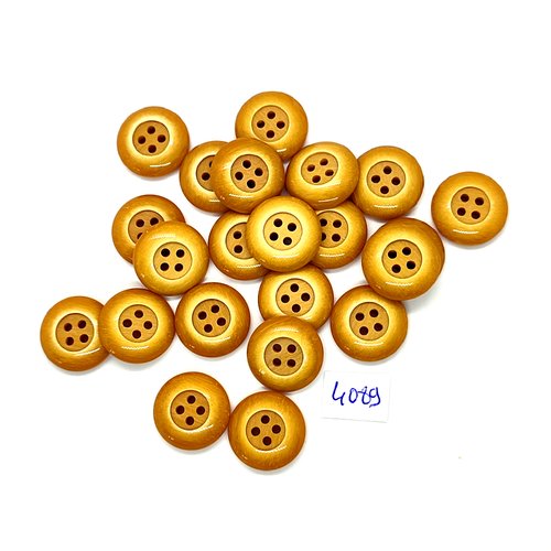 22 boutons en résine marron clair - 18mm - tr4089
