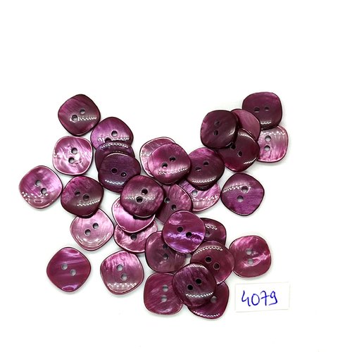 32 boutons en résine violet - 14x14mm - tr4079