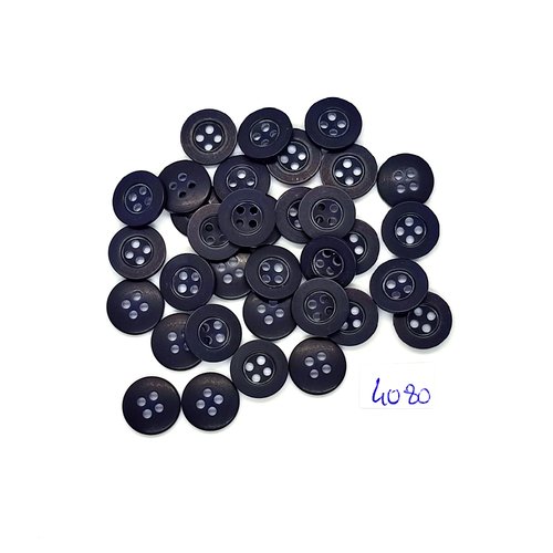 35 boutons en résine bleu foncé - 12mm - tr4080