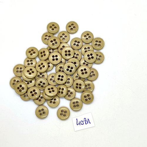54 boutons en résine kaki - 10mm - tr4081