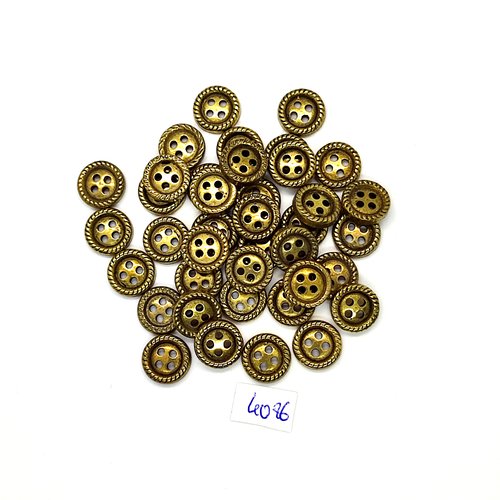 39 boutons en résine doré - 12mm - tr4086