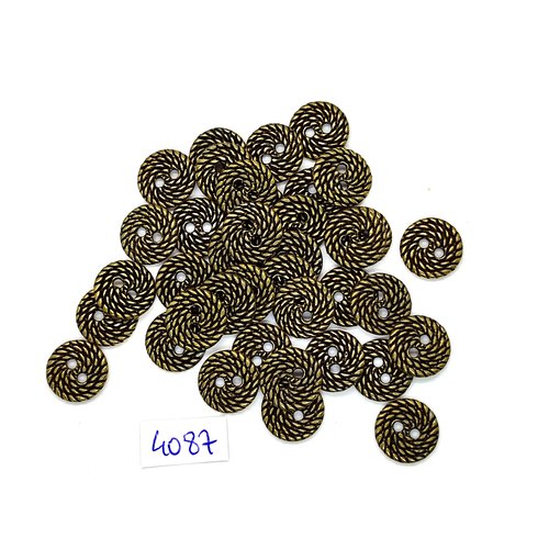 38 boutons en résine doré - 12mm - tr4087