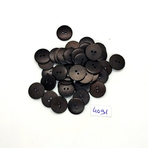 39 boutons en résine noir - 15mm - tr4091