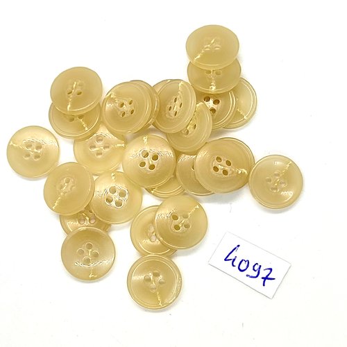 26 boutons en résine  beige clair - 13mm - tr4097