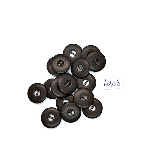 17 boutons en métal gris foncé - 15mm - tr4108