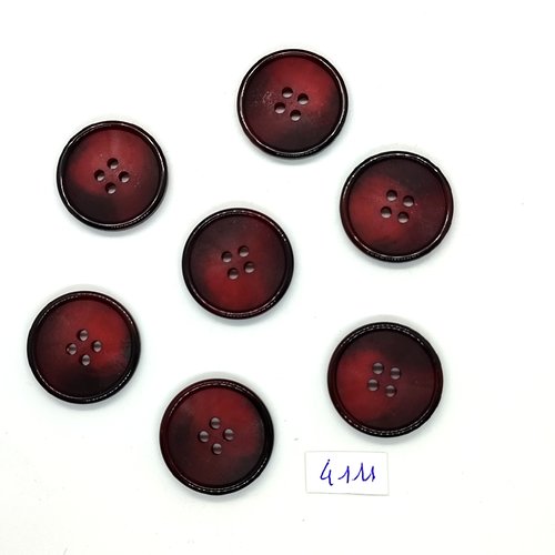 7 boutons en résine marron - 25mm - tr4111