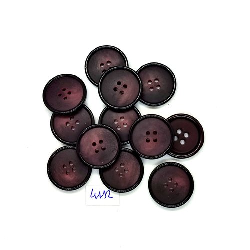 12 boutons en résine marron - 23mm - tr4112