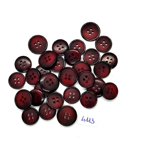 30 boutons en résine marron - 15mm et 17mm - tr4113
