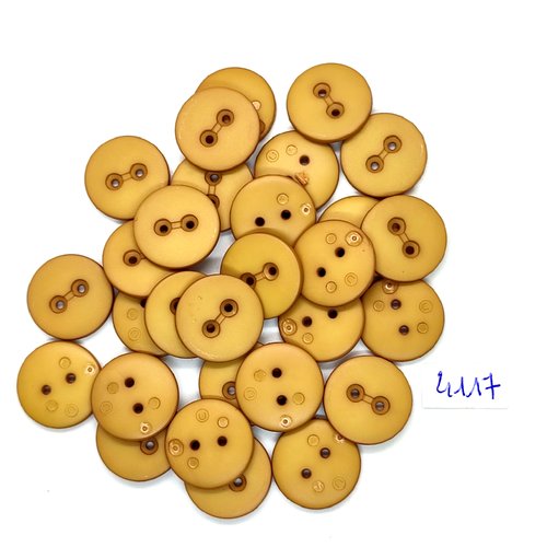 29 boutons en résine marron clair - 18mm - tr4117