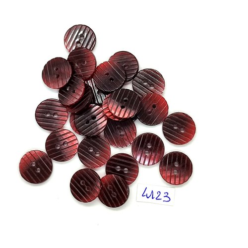 26 boutons en résine marron / bordeaux - 15mm - tr4123