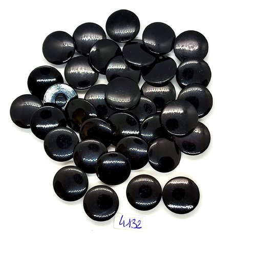 35 boutons en résine noir - 16mm - tr4132