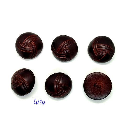 6 boutons en résine marron foncé - 25mm - tr4137