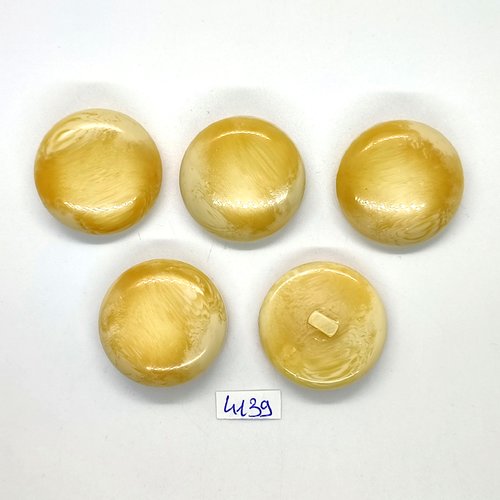 5 boutons en résine beige - 30mm - tr4139