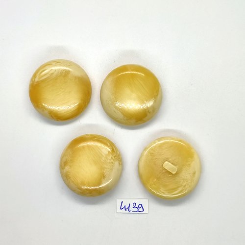 4 boutons en résine beige - 30mm - tr4139