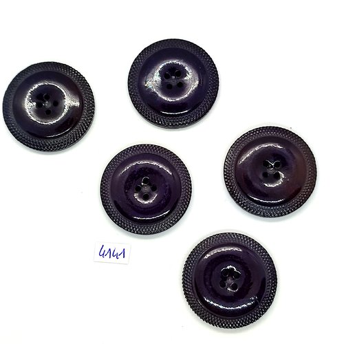 5 boutons en résine noir - 34mm - tr4141