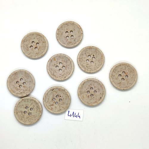 9 boutons en résine beige - 23mm - tr4144