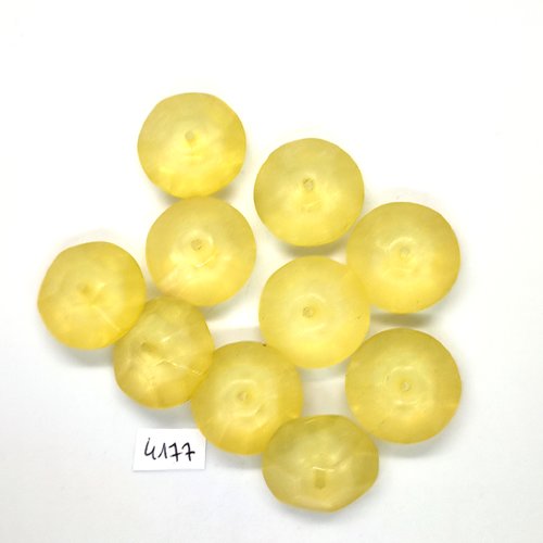 10 perles en résine jaune - 28mm - tr4177