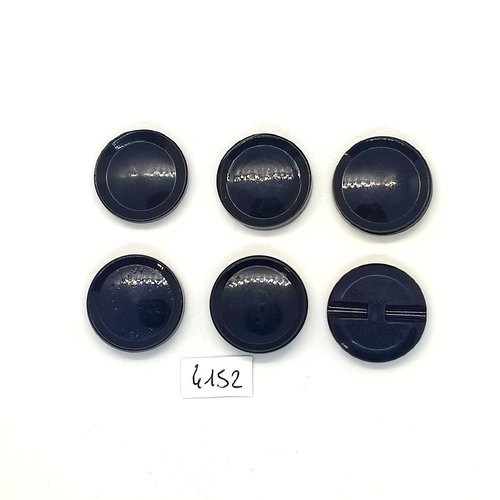 6 boutons en résine noir - 22mm - tr4152