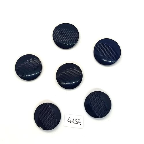 6 boutons en résine noir - 21mm - tr4154