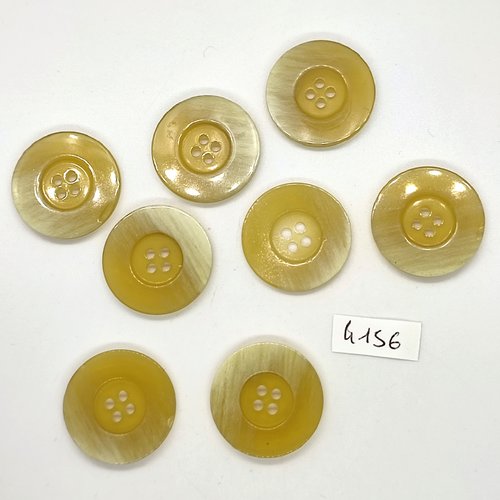 8 boutons en résine jaune / vert - 25mm - tr4156