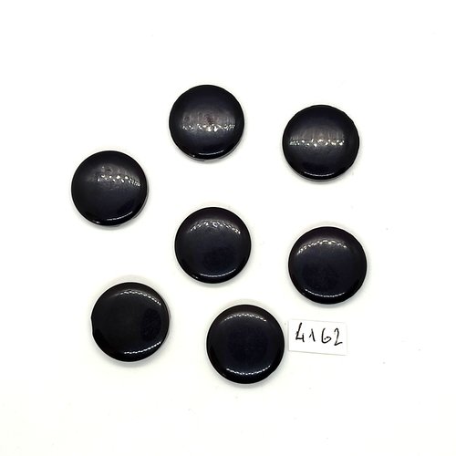 7 boutons en résine noir - 21mm - tr4162