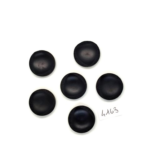 6 boutons en résine noir - 21mm - tr4163