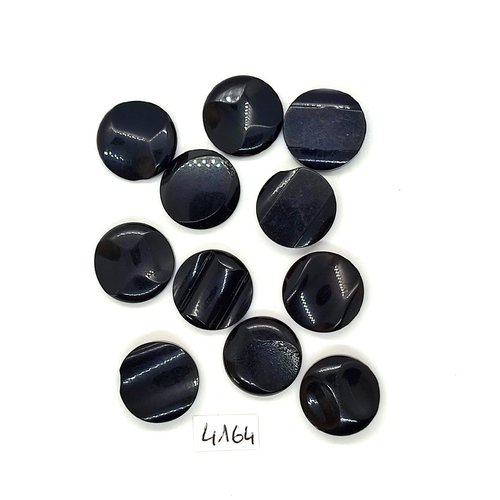 11 boutons en résine noir - 17/18mm - tr4164