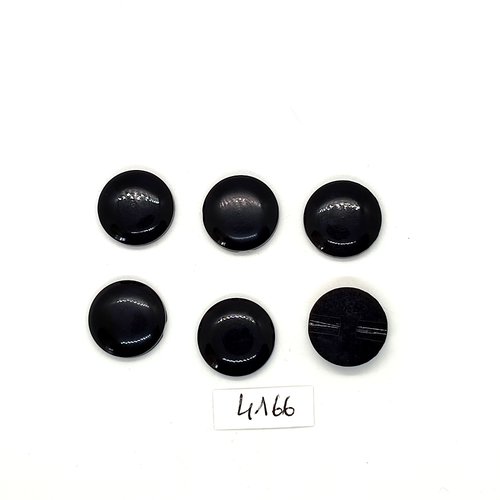 6 boutons en résine noir - 17mm - tr4166