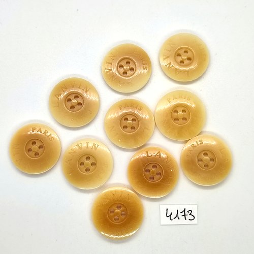 10 boutons en résine beige haute couture lanvin - 23mm - tr4173