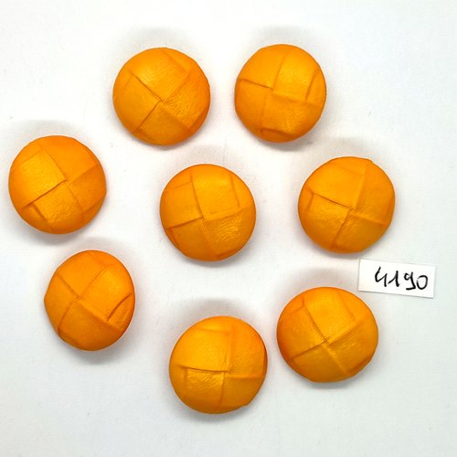 8 boutons en résine orange - 22mm - tr4190