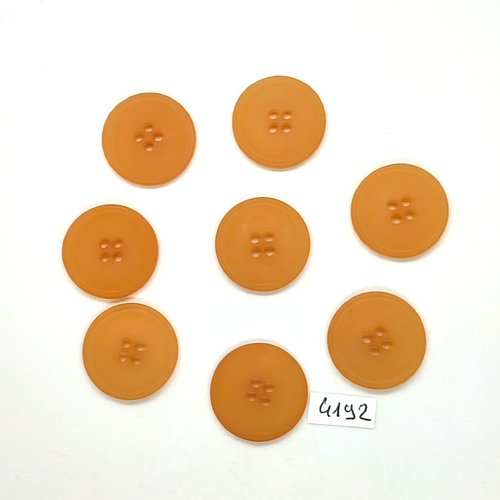 8 boutons en résine orange - 23mm - tr4192