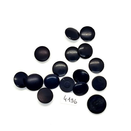 16 boutons en résine noir - 16mm et 13mm - tr4196