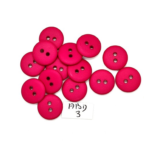 14 boutons en résine fuchsia - 15mm - abd3