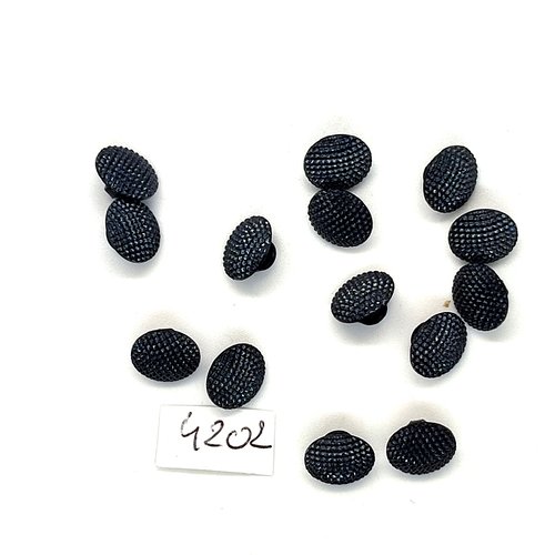 14 boutons en résine gris - 9mm - tr4202