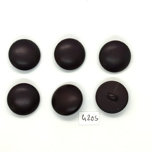 6 boutons en résine marron foncé - 21mm - tr4205