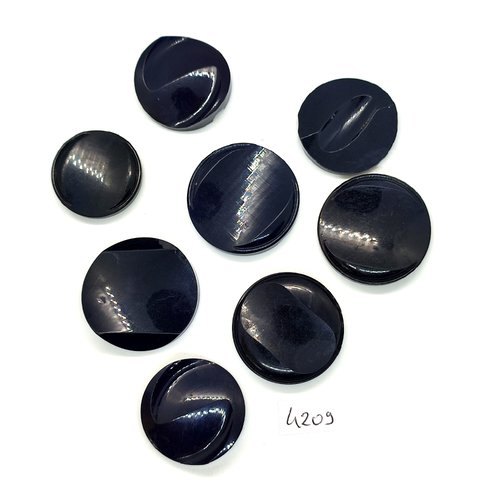 8 boutons en résine noir - modèle différent - tr4209