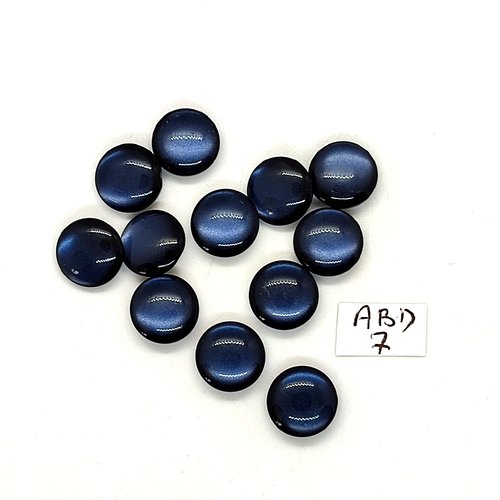 12 boutons en résine bleu foncé - 12mm - abd7