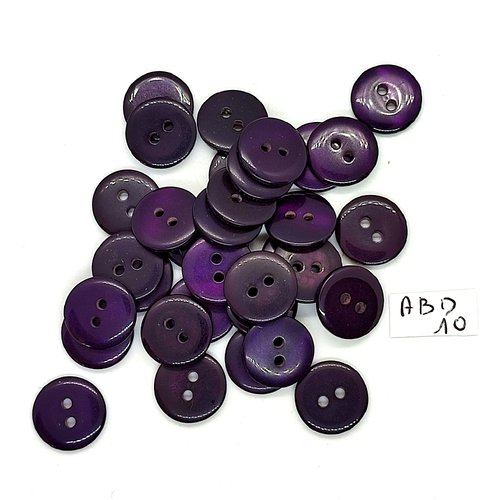 35 boutons en résine violet - 14mm - abd10