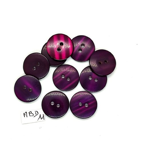 11 boutons en résine violet - 18mm - abd11