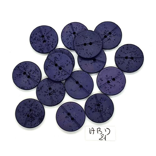 15 boutons en résine bleu foncé - 18mm - abd21