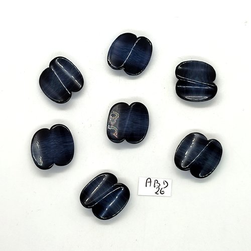 7 boutons en résine bleu - 19x19mm - abd26