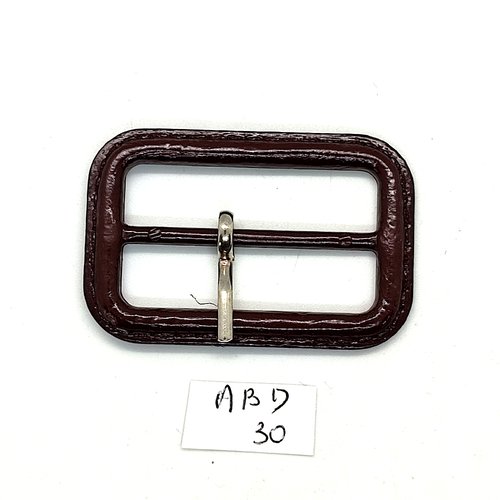 1 boucle de ceinture en cuir marron - 34x52mm - abd30