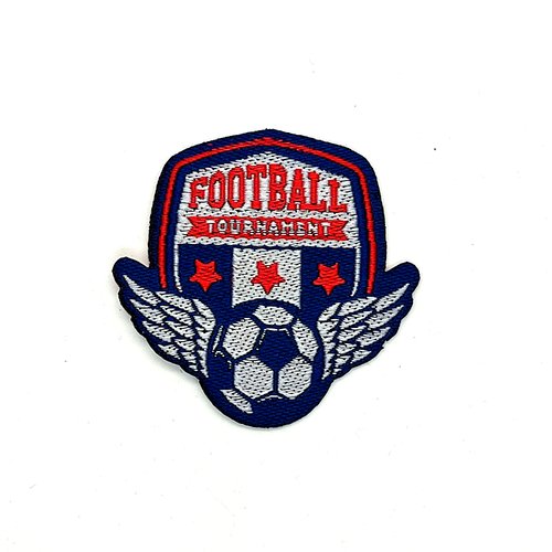 1 thermocollant / écusson à coudre - football avec des ailes - 48x48mm
