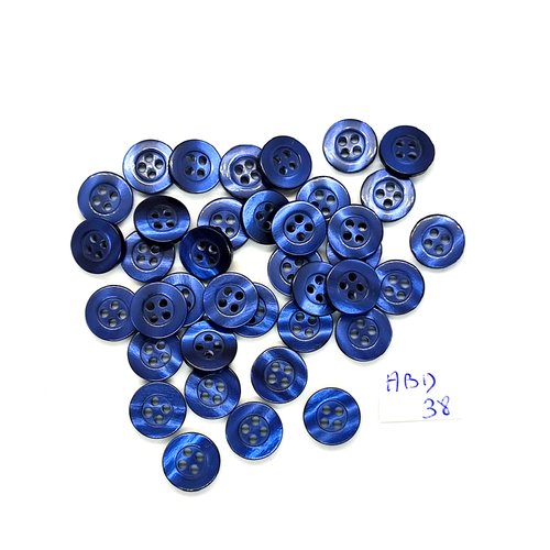 38 boutons en résine bleu foncé - 11mm - abd38