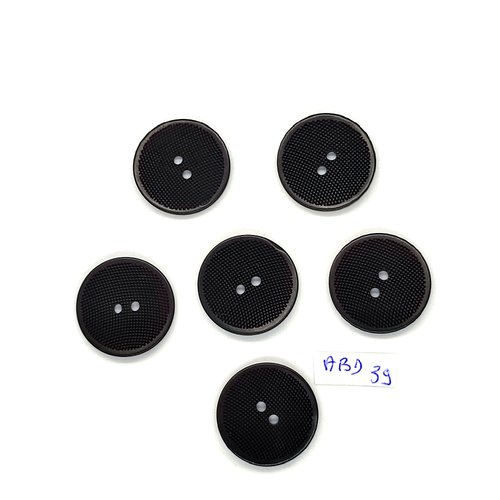 6 boutons en résine bleu foncé - 22mm - abd39