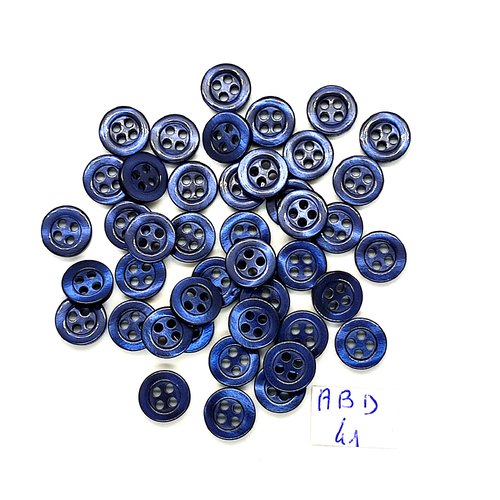 43 boutons en résine bleu foncé - 9mm - abd41