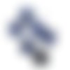 6 boutons en résine bleu foncé et doré - 23mm - abd43