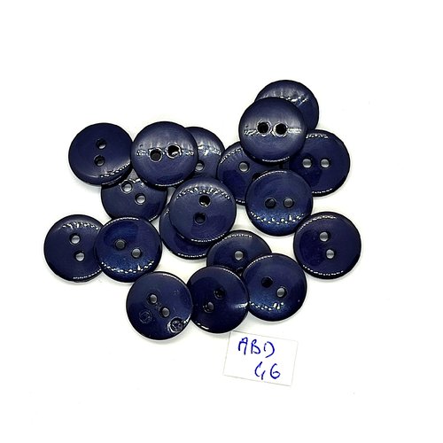 17 boutons en résine bleu foncé - 15mm - abd46