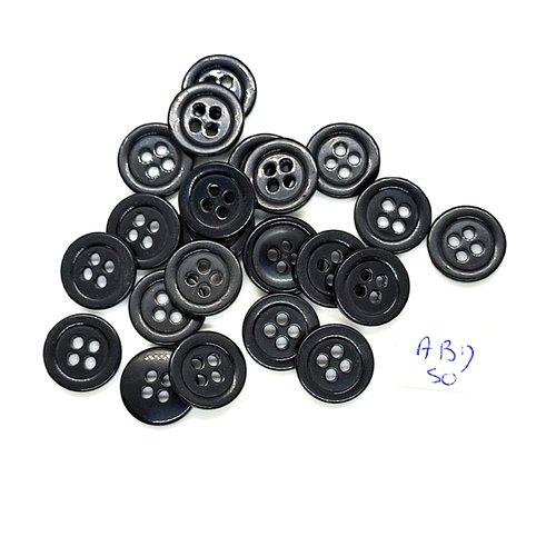 22 boutons en résine bleu foncé - 15mm - abd50